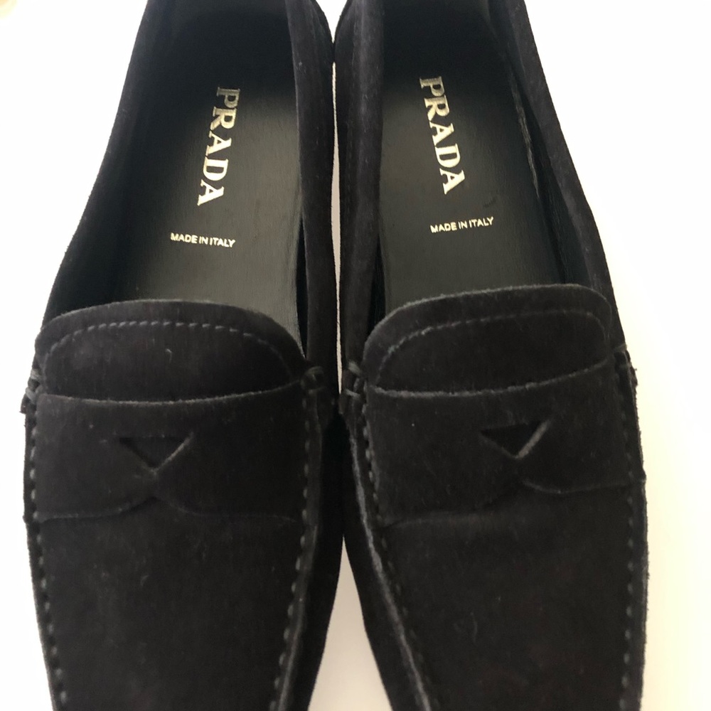 Prada Black Driving Shoes size 38 1/2